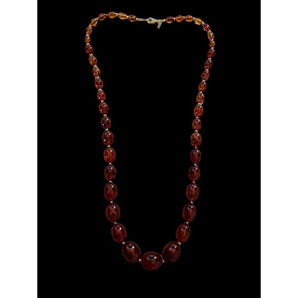 Fabulous Joan Rivers Faux Amber Goldtone Vintage Necklace 32” - Picture 9 of 9